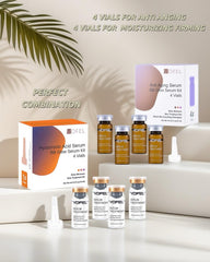 VOFEL skincare routine setup shows step-by-step application.