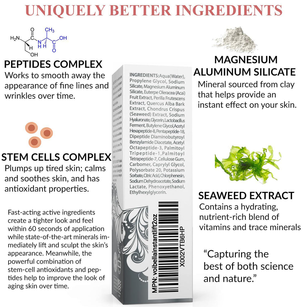 VOIBELLA BEAUTY US-made formulation label implying quality and value.