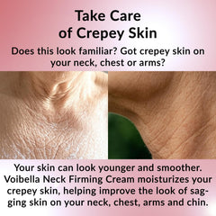 VOIBELLA Neck Cream swatch on crepey skin shows texture improvement