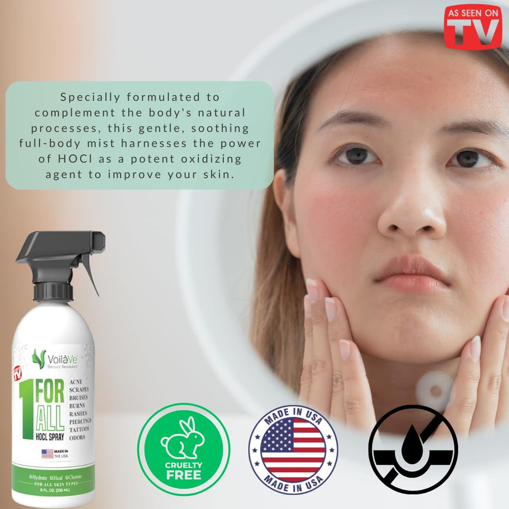 VoilaVe HOCl gentle formula safe for sensitive skin.
