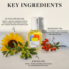 Voir Haircare Jojoba Oil Luster delivers strand-by-strand shine and smoothness