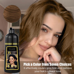 VOLLUCK Hair Dye Shampoo ingredients label highlights herbal extracts