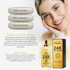 Voluxss serum applied on cheek showing quick absorption.