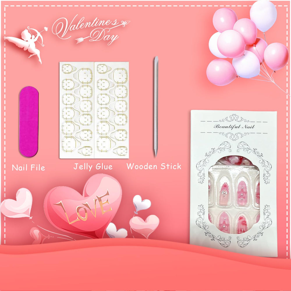 Vopintpy Glossy almond nails offer comfortable fit and easy wear.