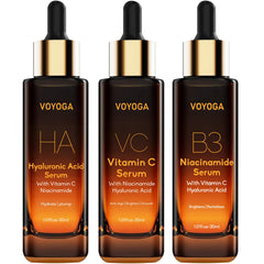 Voyoga Hyaluronic Acid Serum bottle for hydration and plumping.