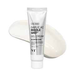VT COSMETICS Garlic AC Reedle Shot Gel Cream close-up shows gentle exfoliation for smoother skin