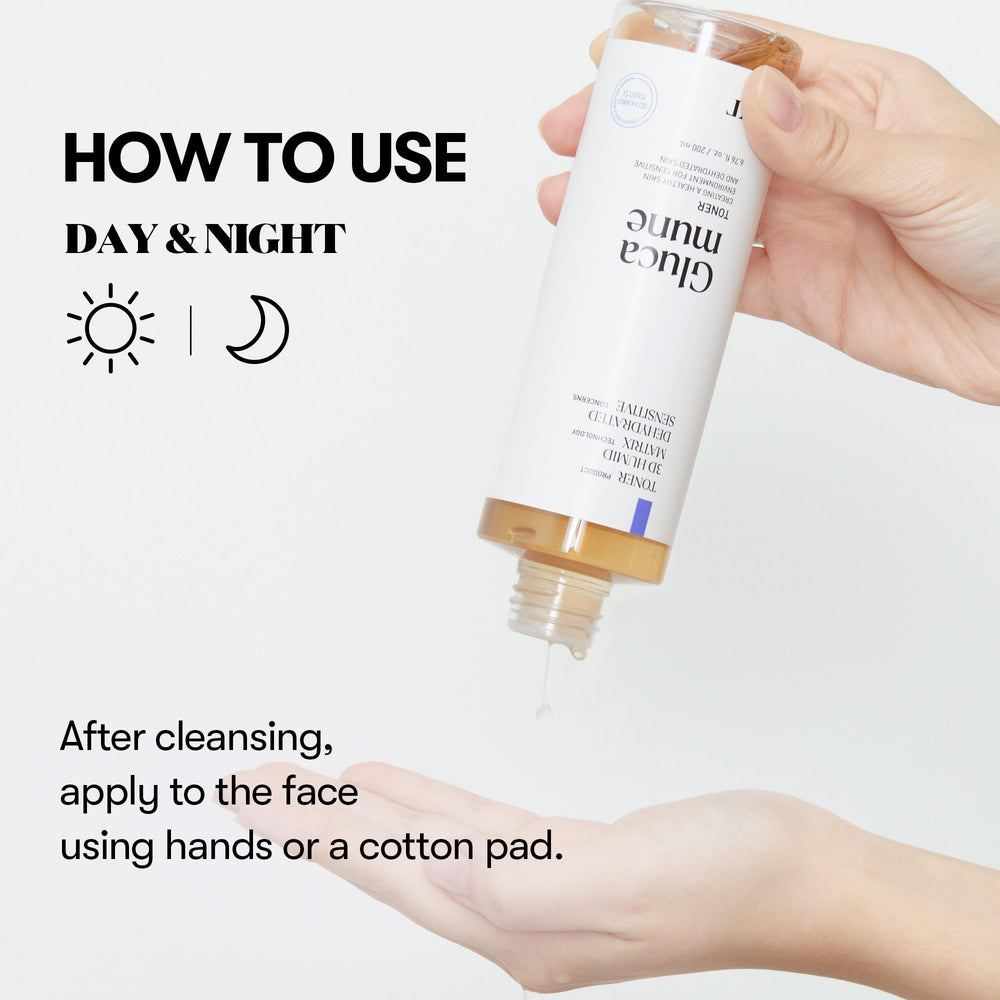 Applying VT COSMETICS Glucamune toner to face demonstrates quick-absorbing hydration