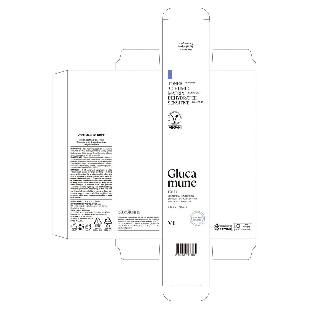 Dewy skin finish with VT COSMETICS Glucamune toner suitable for all skin types