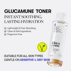 VT COSMETICS Glucamune toner snow mushroom ingredient image emphasizes soothing hydration