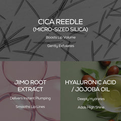 VT COSMETICS Reedle Shot Lip Plumper Application close-up shows easy, precise lip coverage
