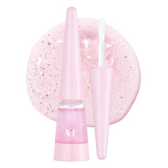 VT COSMETICS Reedle Shot Lip Plumper Twinkle Glitter bottle highlights pink shine and hydration