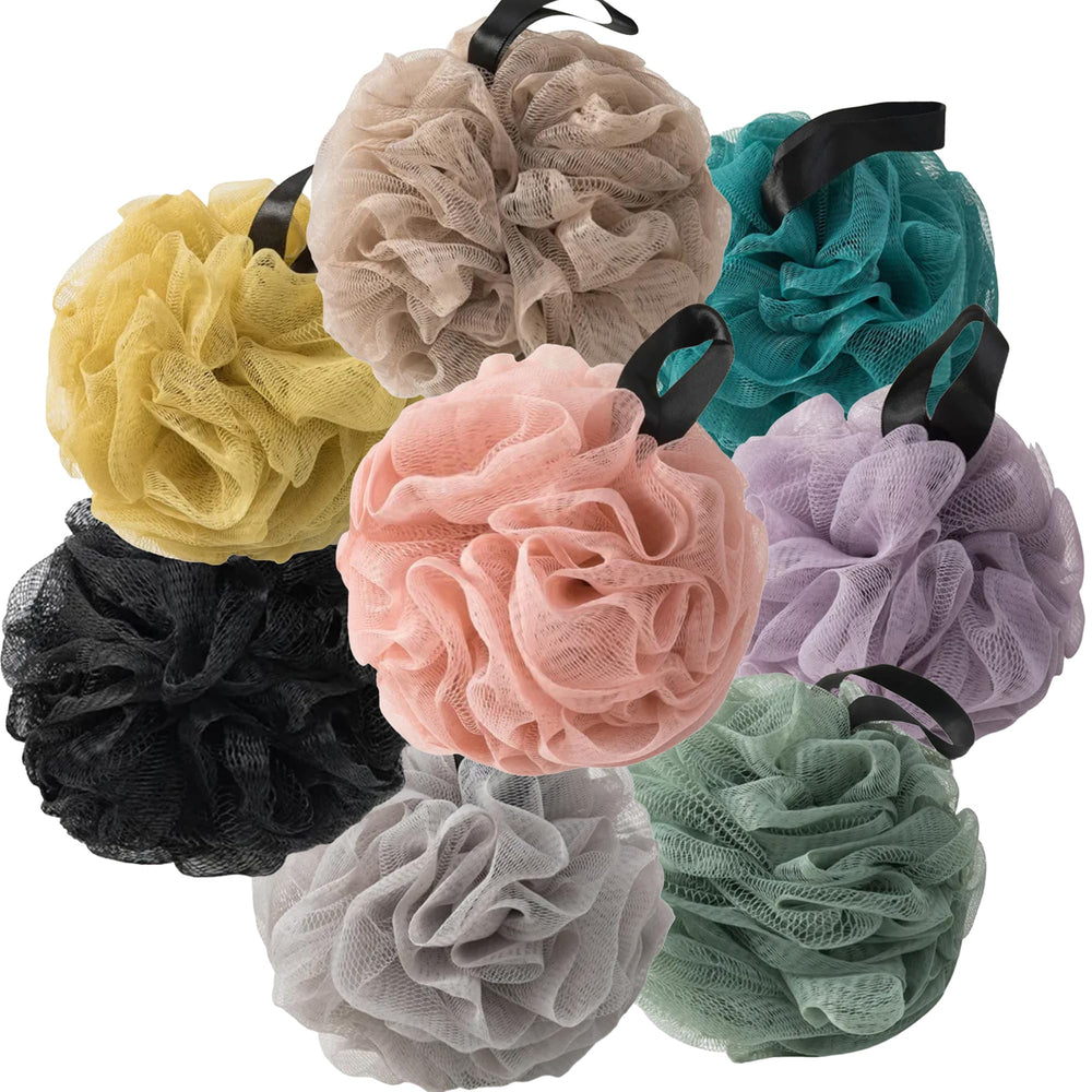 VVmotes loofah sponges in black for gentle exfoliation and shower cleansing