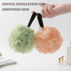 VVmotes loofah sponges in Peacock Green for refreshing exfoliation