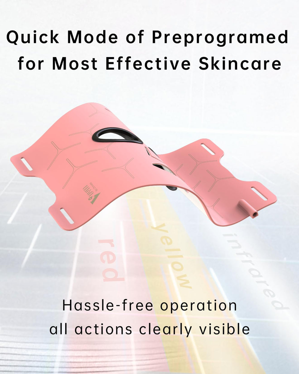 V VYM infrared therapy mask full-face coverage for balanced light exposure.