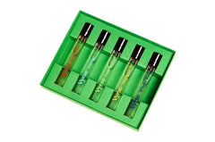 Vyrao High Five Set packaging and five mini bottles showcased, great for gifting.