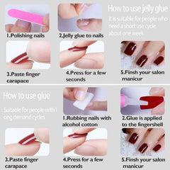 Storage box and tools included for organized WAFOLOZE press-on nails