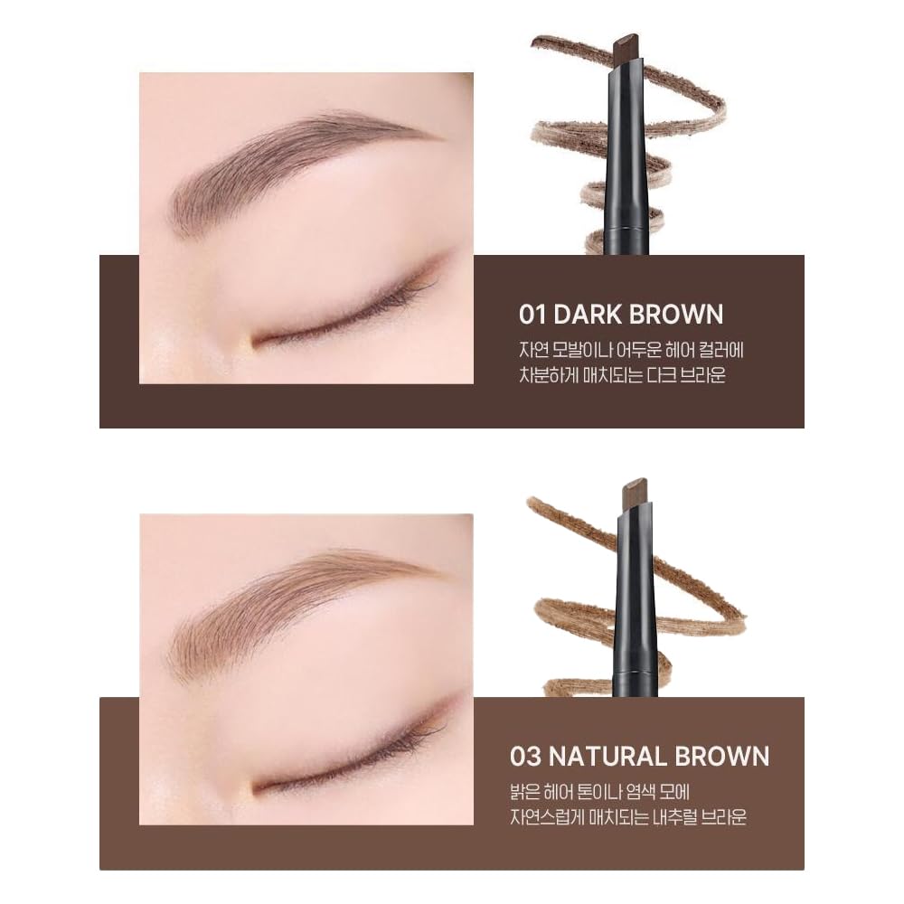 WAKEMAKE Natural Hard Brow Pencil two-pencil set provides consistent color and control
