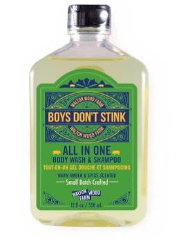 Walton Wood Farm Boys Don't Stink all-in-one bottle pour for easy daily cleansing