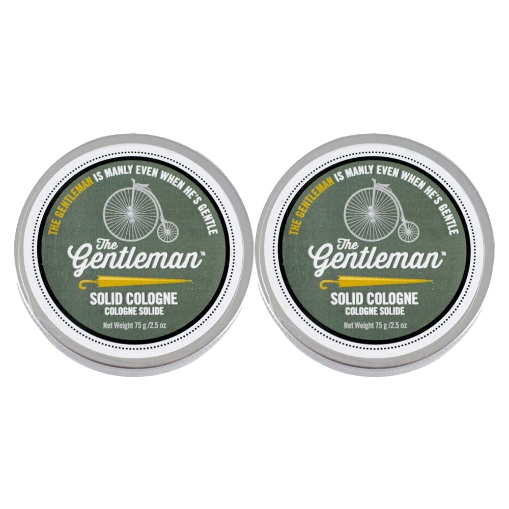 Walton Wood Farm The Gentleman solid cologne 2-pack tin closeup, travel-friendly fragrance you can wear on the go.