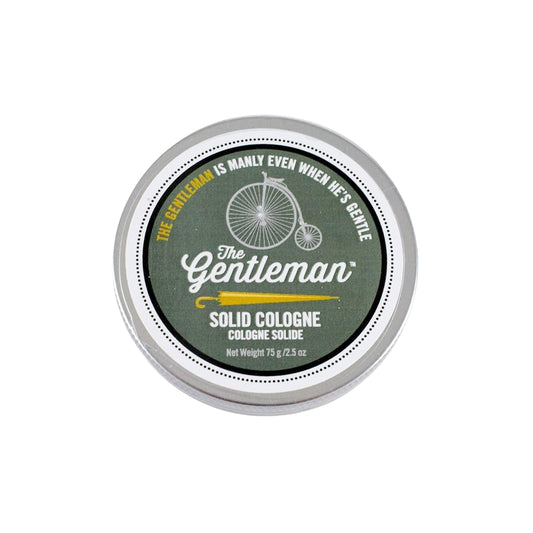 Walton Wood Farm The Gentleman solid cologne packaging showcases premium craftsmanship and travel-friendly design.