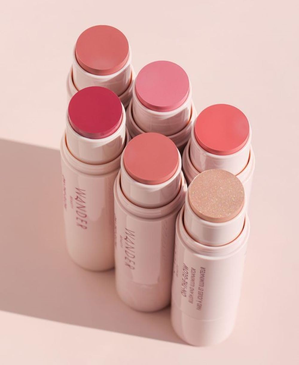 Wander Beauty cream blush on cheeks and lips for cohesive color