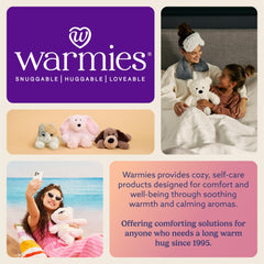 Warmies eye mask packaging showcases easy slip-on design