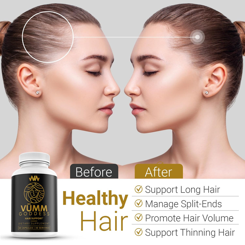 Warped Wellness Vümm Goddess hair strands with resilient shine