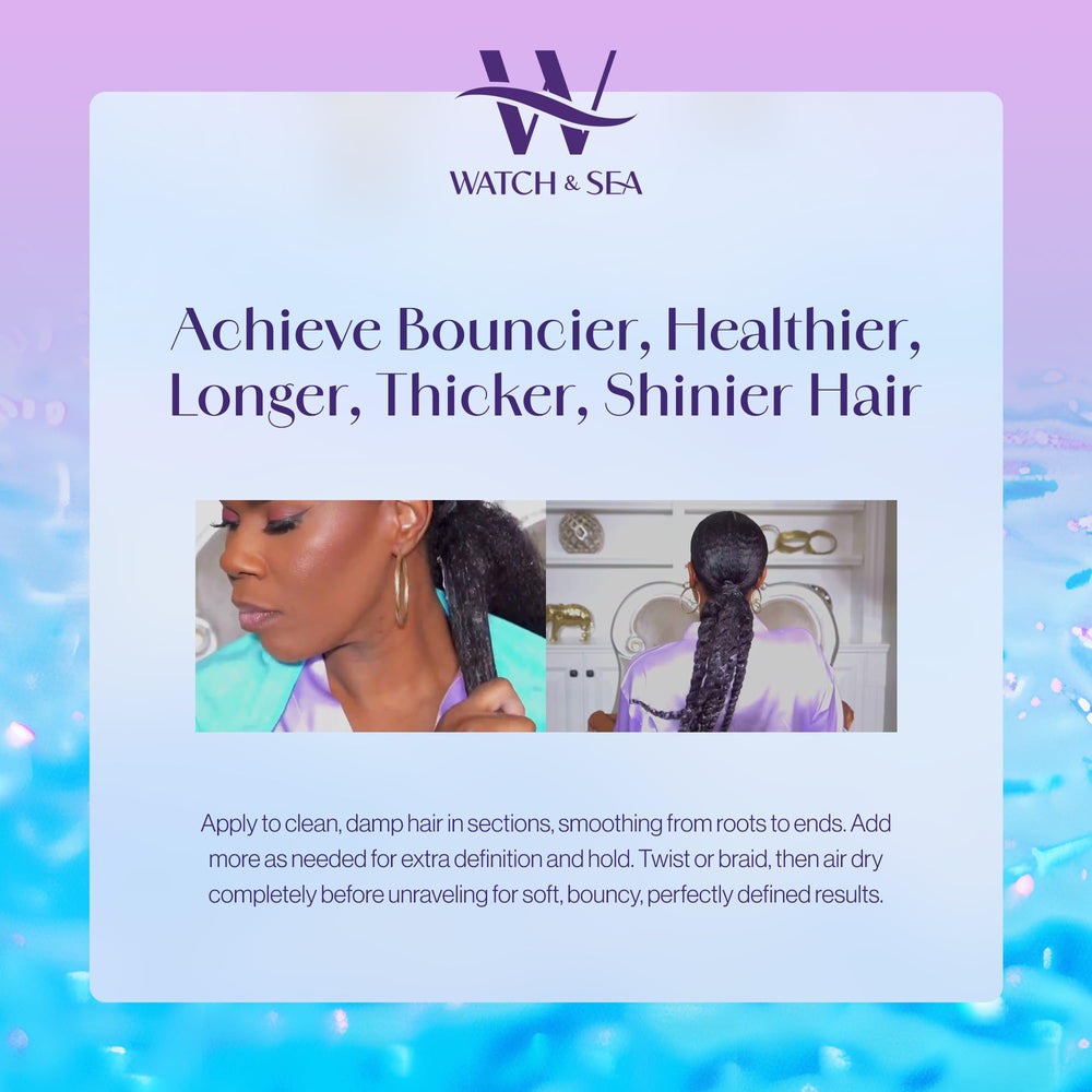 Watch & Sea Twist & Braid Out Soufflé gloss on hair for healthy-looking shine