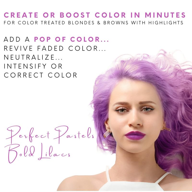 Watercolors Lilac bottle closeup highlights creamy pigment and conditioning