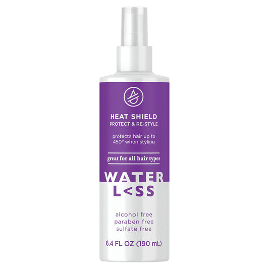 Waterless Heat Shield Protect & Re-Style bottle ready for heat protection up to 450 degrees.