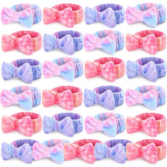 Wavyknot 25-pack spa headbands set for easy skin care routines
