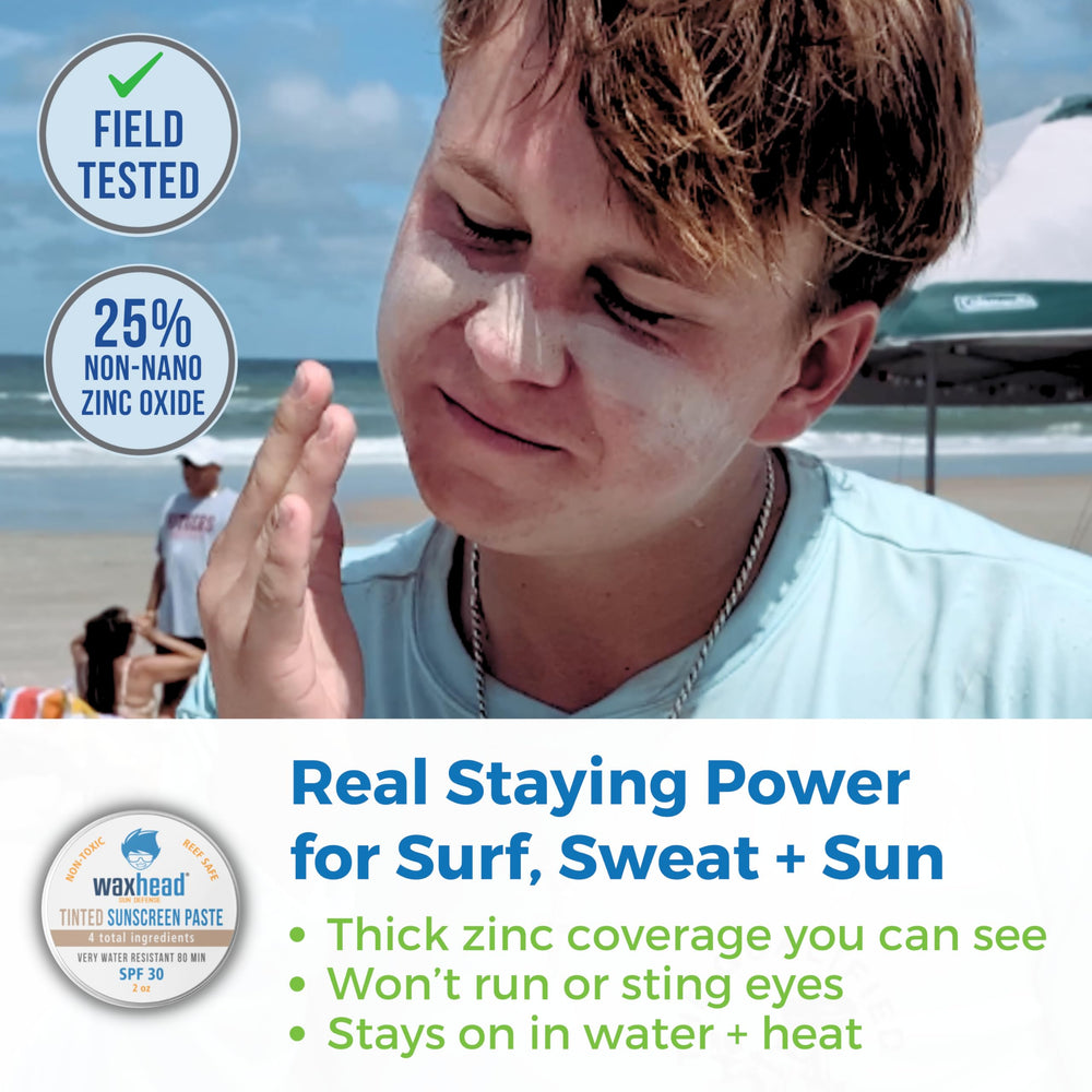 Waxhead reef-safe zinc paste in tin offers long-lasting protection in saltwater settings
