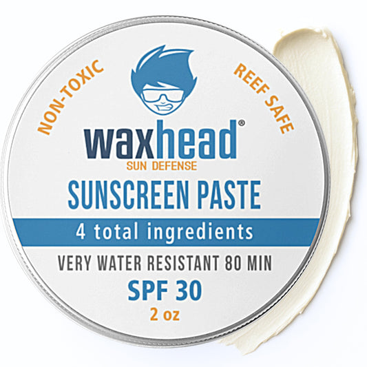 Waxhead Zinc Oxide SPF 30 on the face and nose provides visible protection.