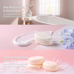 W.Dressroom Hand Cream positioned near devices to emphasize screen-friendly finish.