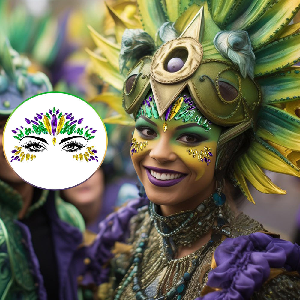 Wehhbtye Mardi Gras glitter closeup showing purple green gold shimmer