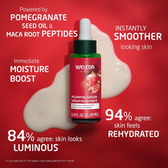 Weleda Plumping Serum applied to forearm illustrates immediate moisture boost.