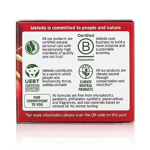 Weleda Shea Butter-rich cream closeup conveys luxurious moisture and smoothing effects.