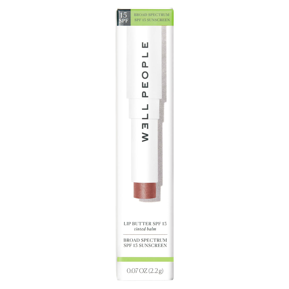 Vegan, cruelty-free Well People Lip Butter packaging highlights clean beauty