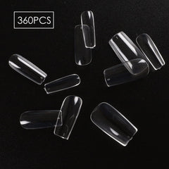 Application with glue on Wellquinn tips supports easy, confident nail extensions.