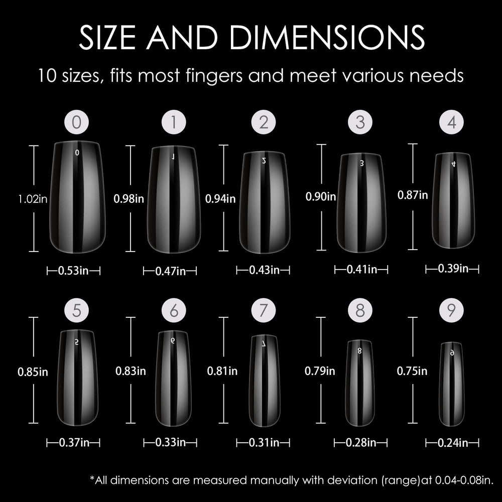 Wellquinn short square tips for wedding or prom-ready nails.