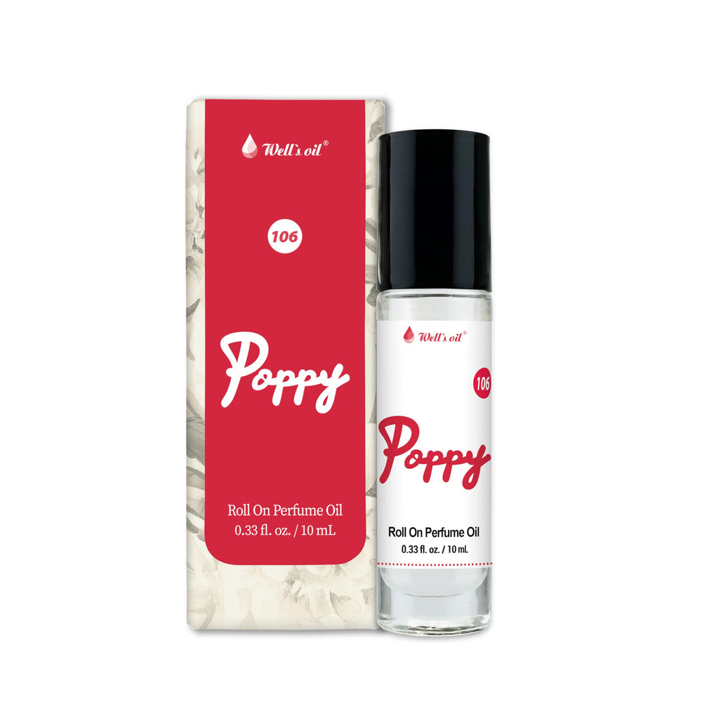 Well's Oil Roll-On Perfume Poppy bottle for day-long aroma