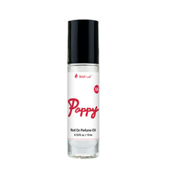 Well's Oil Roll-On Perfume Poppy side view reveals slim design