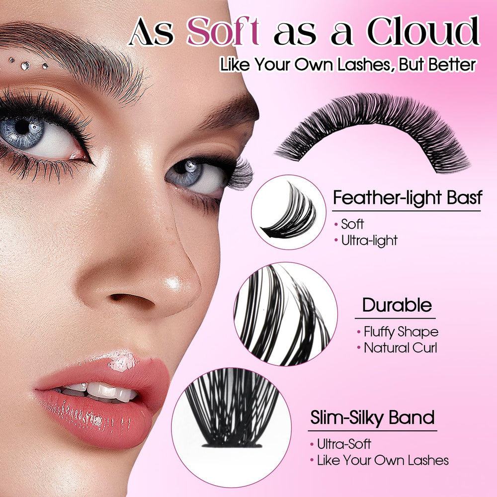 Wendy Lashes 100D clusters for dramatic yet lightweight eyes