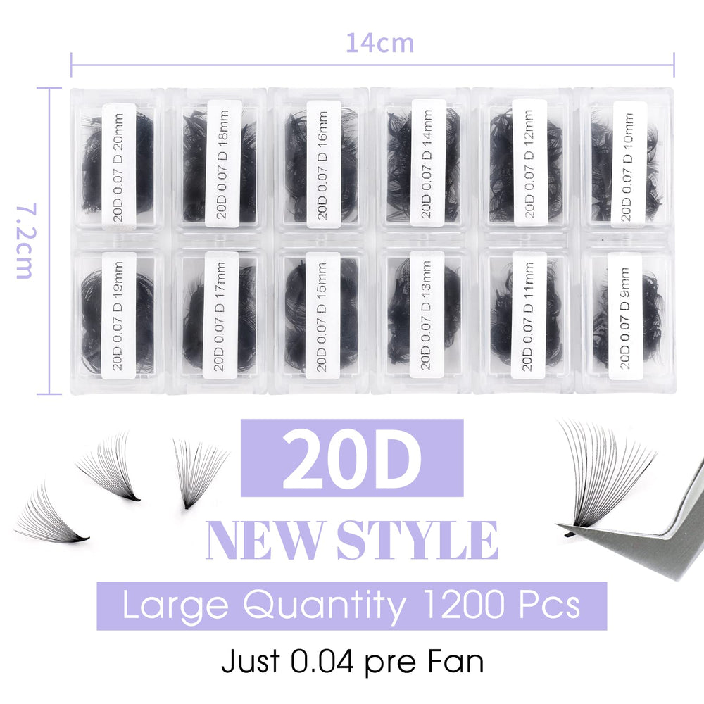 Wendy Lashes pointy base premade fans with 0.07 thickness for natural-looking volume