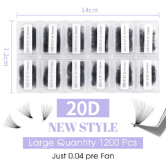 Wendy Lashes pointy base premade fans with 0.07 thickness for natural-looking volume