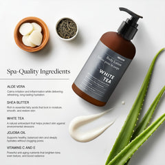 Westin White Tea Aloe pump bottle dispensing lotion for quick post-shower hydration