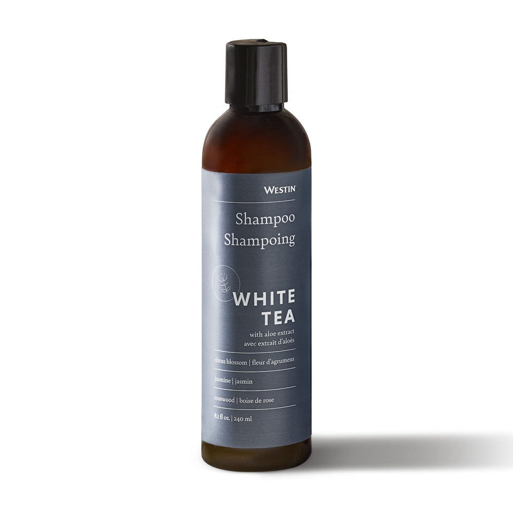 Westin White Tea Aloe Shampoo bottle front highlights hydrating formula for all hair types