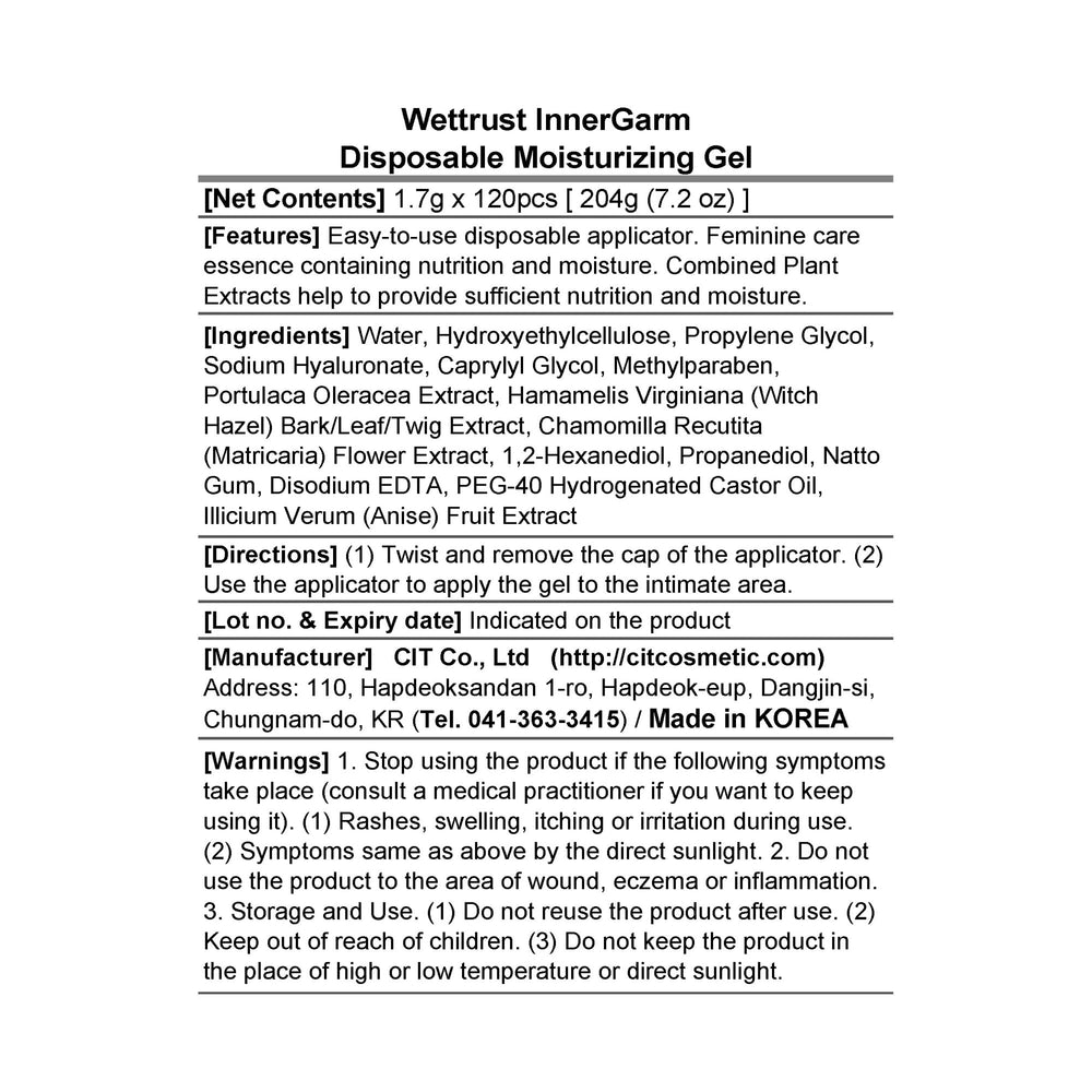 Wettrust InnerGarm single-use applicator ensures hygienic personal care