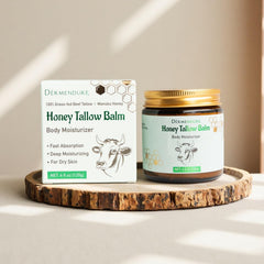Whipped Honey Tallow Balm packaging label indicates 4 oz size