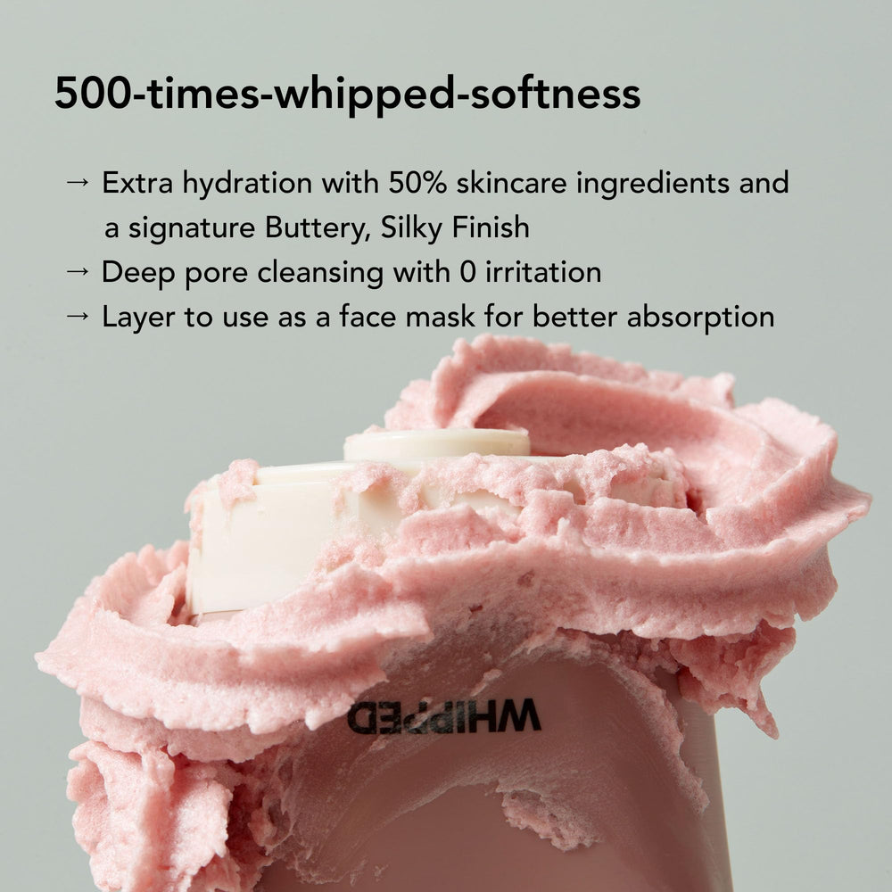 Whipped Semo Company Whipped Korean Skincare Face Wash mask application for quick hydrating treatment